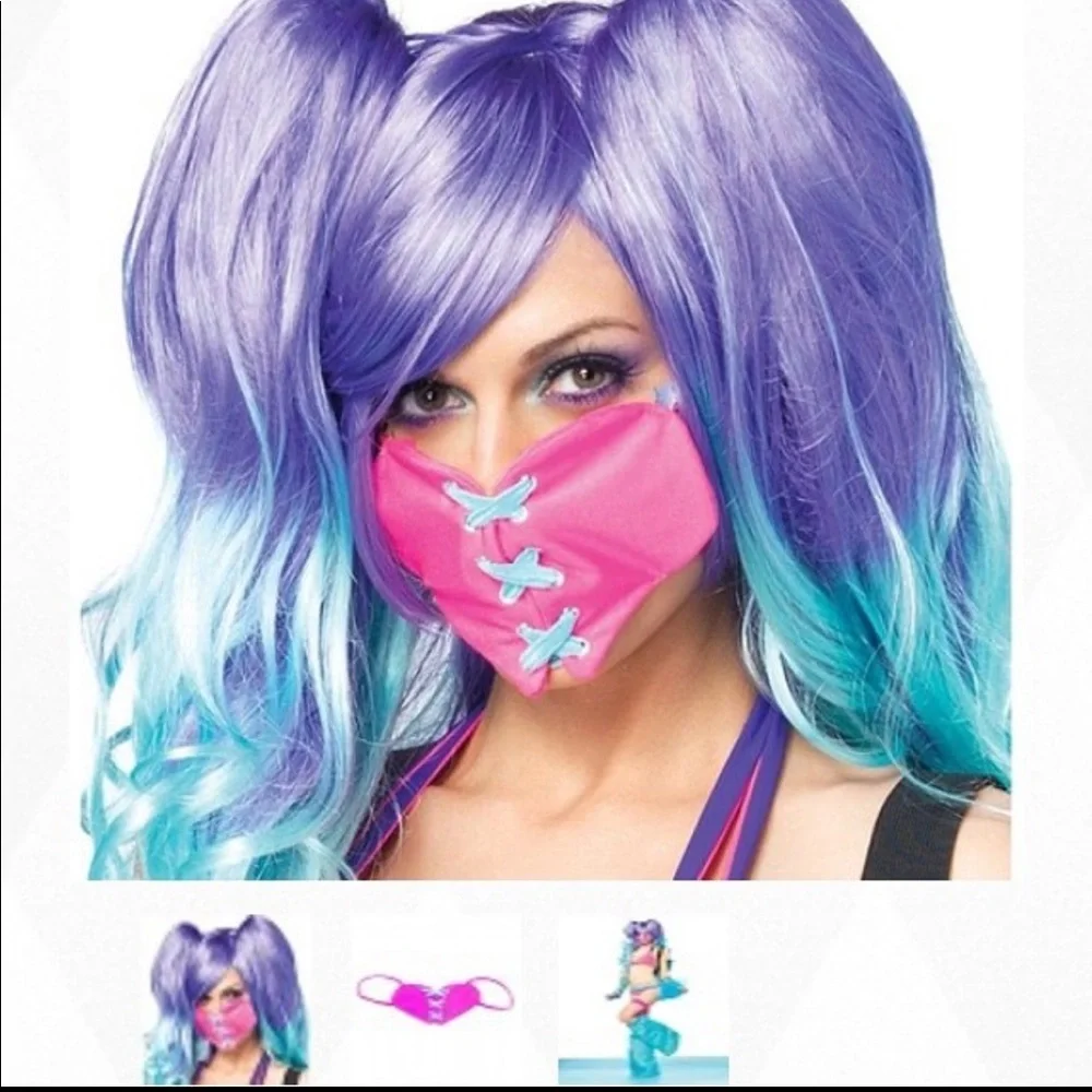 Sweetheart Lace up Pink Face Mask​
